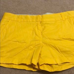 Yellow J. Crew chino shorts